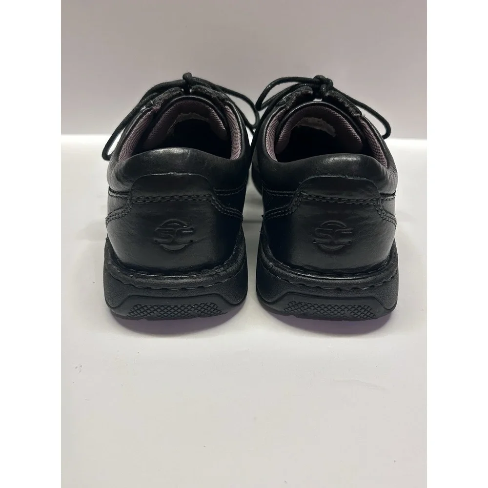 Skechers Streetcars Slapshot Mens 9 Black Leather Oxford Walking Shoes